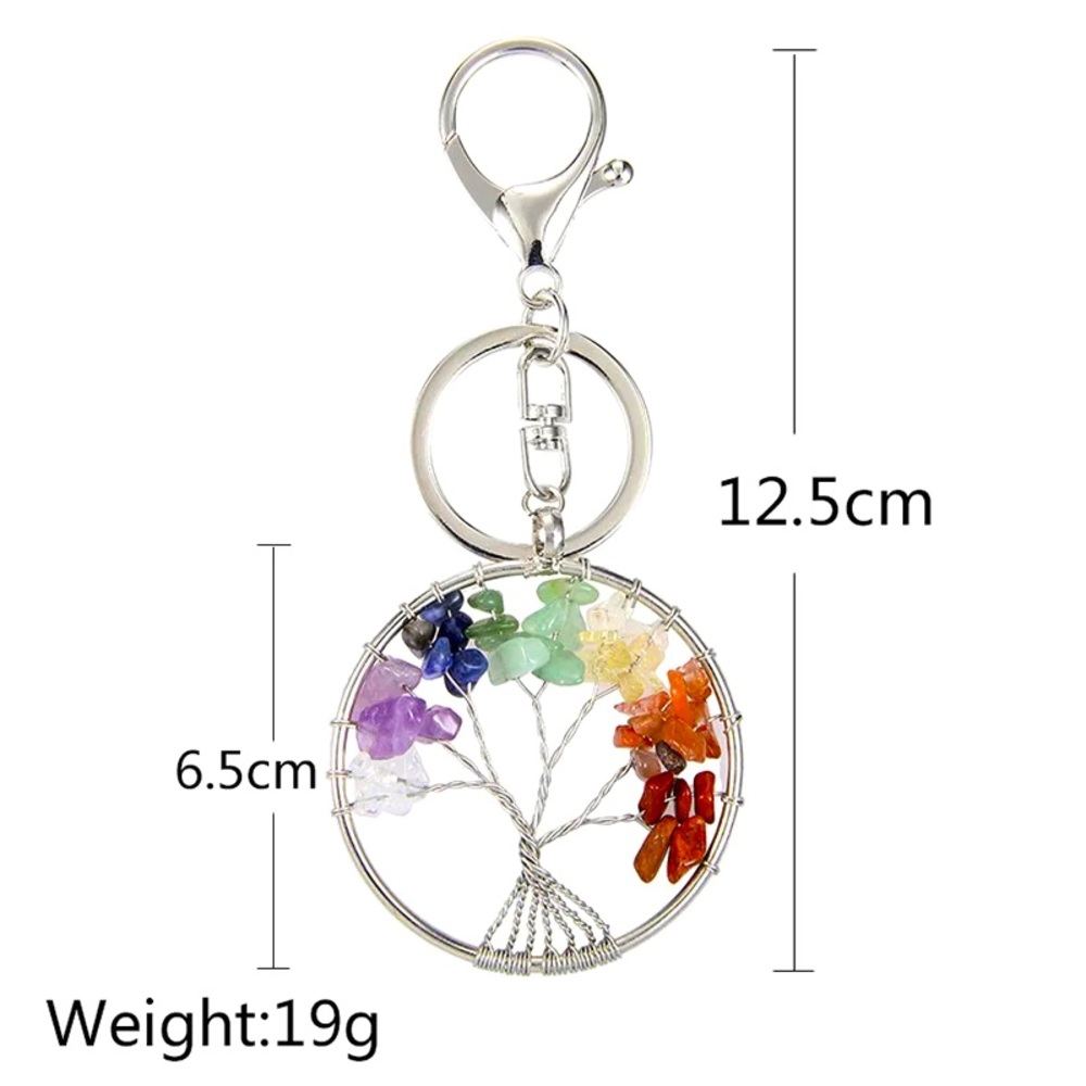 7 Chakras Tree Of Life Bag Charm Key Chain NWT - Picture 2 of 3